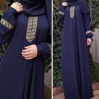 ethnic style print loose long skirt dress