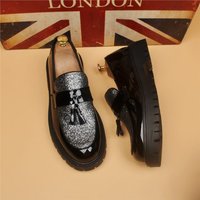 Business Casual Men S Tassel Thick Sole Trendy Shoes Shiny Leather Hairstylist Loafers