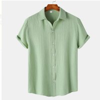 Men's Clothing Summer New Short Sleeved Solid Color Men's Shirt Tops