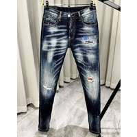 Slim Fit Tapered Jeans High Quality Distressed Denim Mid Waist Zipper Fly Vintage High Street Casual Spring Autumn Summer