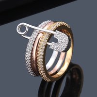 Hot Selling Tricolor Detachable Ring, Women’s Personalized Micro Inlaid Zircon Pin Ring