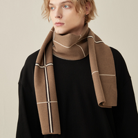 fashion business wool scarf Autumn winter thick warm stripes matching wool neck premium gift