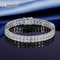 Product Hip Hop 3MM Inlaid Zircon Double Row Tennis Bracelet Trendy Wholesale