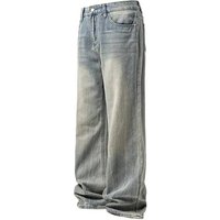 Men's Clothing Men's White Base Bootcut Jeans - Lightning Wash & Embroidery Denim (Artisan Edition)