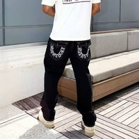 Men's Clothing Cleanfit Retro Snowflake Washed Jeans For Men Heavy Duty Distressed Ripple Pleated Vibe Straight Pants