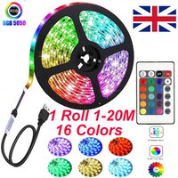 1~20M LED Strip Lights 5050 RGB Colour Changing Tape Cabinet Kitchen TV Lighting
