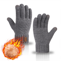 Double Layer Warm Touch Screen Gloves With Fleece Thickened Outdoor Knitted Gloves Sports Gloves Skiing Cycling Motorcycle Hiking