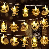 New LED String Lights Moon Castle Palace Lantern Muslim Eid Al-Adha Decorative Lanterns