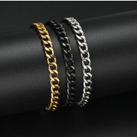 24 New Hip-Hop Style Titanium Steel Cuban Chain Bracelet Xiyin Hot Sale