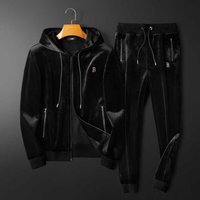 Men's Gold Velvet Tracksuit Set 2-Piece Hooded Lounge Suit | Loose Fit Casual Jogger Outfit For Autumn Winter | Soft Velour Jacket & Pants