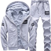 Clothing 2024 autumn winter style plus velvet thickened sports leisure two piece suit cross border