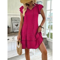 Women’s Clothing Summer Casual Solid Color Waist Wrapped Short Sleeve Shirt Dress for Women