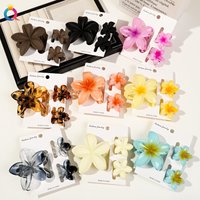 Flower Hair Clips Set – 6pcs Tropical Vacation Hair Accessories For Women Non-Slip Jaw Clips For Beach Party & Wedding
