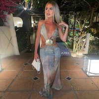 Elegant Summer V Neck Backless Wrap Dress High Waist & Stylish 3D Print – Trendy Streetwear