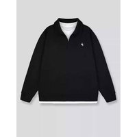 Clothing 2026 Spring Autumn Style Faux Two Piece Pony Embroidered Waffle Casual Collar Sweatshirt