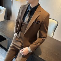 Clothing Autumn High Quality Dark Green Suit Suit Business Casual Formal Wear Groom Wedding Dress