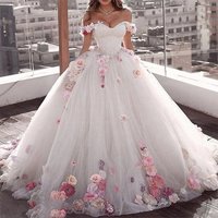 One Shoulder Princess Skirt Sweetheart Coming Age Ceremony Dress Elegant 3D Flower Sleeves Ball Gown Formal Sweet Three Dimensional