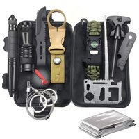 Wilderness survival gear 13 outdoor multifunctional tool set adventure self defense first aid supplies