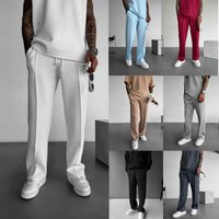 Clothing pants four seasons loose straight sports casual trousers suit long