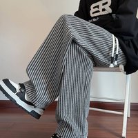 Clothing Vertical Striped Woolen Trousers Autumn Styles Trendy Brands Handsome Casual Trousers High End Loose Straight