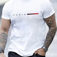 Camisetas de manga corta de moda para hombre, camisetas de verano ajustadas de algodón puro con estampado, camisetas casuales y versátiles de moda.