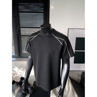 Heavyweight Deconstructed Padded Shoulder Short Sleeve T Shirt Summer Trendy High Street Design Cleanfit Five Quarter Sleeve