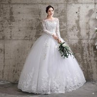 Clothing Wedding Dress Bride Sleeves Wedding Wedding Dress Slim Slim Large Simple