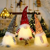 Christmas Decorations Christmas Sequin Cap Light Rudolph Pendant Dwarf Faceless Doll Pendant
