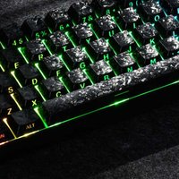 Forged Carbon Matte Double Shot PBT Keycaps Cherry Profile Side Print RGB Backlit Key Caps For MX Switches Mechanical