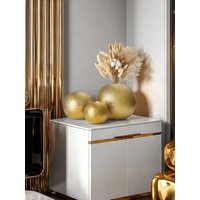 1pc Gold Surface Dotted Ball Ceramic Vase Is Suitable For Light Luxury Style Design Scene Ornaments Flower Arrangement Vase
