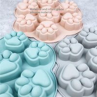 10 Cavity Cat Paw Silicone Mold Baking Pan Chocolate Cookies & Ice Cubes 
