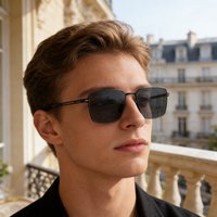 sunnies 2025 Fashion Square Frame Nylon Polarized Retro Stainless Steel Frame Sun Protection Sunglasses