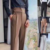 Casual Suit Pants Autumn Winter Fashion Straight Loose Male Business Suit Pant Elegant Soft Trousers Neapolitan Pants