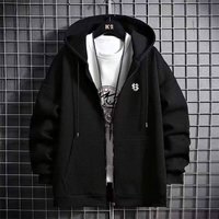 Textured Hooded Sweatshirt Trendy Letter Print Casual Jacket Streetwear Inspired Pullover Unique Fabric Finish