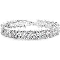 Jewelry Elegant Wedding Bracelet Cubic Zirconia Crystal Geometric Design Evening Party Bridal Accessories Versatile