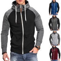 Matching Fitness Sports Sweatshirt Casual Fashion Contrasting Raglan Sleeve Cardigan Top