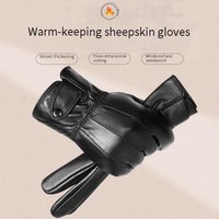 Premium Lambskin Gloves For Men - Winter Warm Fleece Lined, Windproof & Waterproof, Ideal For Driving, Motorcycling & Outdoor Activities