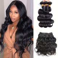 Brazilian Hair Strand Big Wavy Hair Braid 100% Raw Virgin Hair Strand Natural Color Hair Extensions Three-piece Set