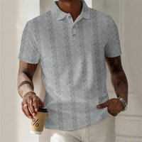 Clothing Summer Polo Shirt T Shirt Simple Solid Button Jacquard Short Sleeved Tops