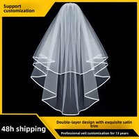 Cross Border European American Bachelorette Party Double Layer Bride To Be Photo Wedding Veil