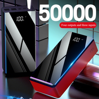 Large Capacity Power Bank 50000 MAh Mirror Screen Digital Display Mobile Power Bank
