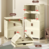 Foldable Storage Cabinet – Modular Plastic Organizer With Magnetic Lid For Shoes, Toys & Closet (Stackable, Multi-Layer, Modern Design)