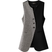 Women's Clothing round neck vest new design slim fit plaid vest outer wear waistcoat
