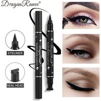 Dual-Ended Stamp Eyeliner Pen - Marker Style, Mini Triangular Stamp, 2-in-1 Lazy Makeup Eyeliner Tool