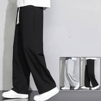 Men's Clothing Straight Leg Sweatpants Casual Straight Leg Jogger Pants - Loose Fit, Stylish & Comfortable For Spring & Summer (Black/Grey, M-5XL)