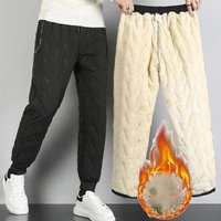 Clothing Fleece Lined Winter Pants Waterproof Windproof Thermal Trousers Elastic Cuffs Plus Available 