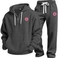 Hip Hop Style Hooded Zip Up Sweatshirt Letter Patchwork Streetwear Hoodie Oversized Fit & 
