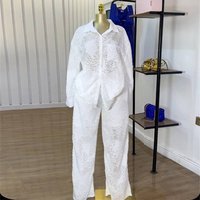 European American Style Sweet Fresh Long Sleeve Shirt High Waist Straight Leg Pants Two Piece Set Summer 2026