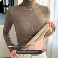 Slim Fit Thermal Long Sleeve Top – Stretchy Semi Turtleneck Base Layer 