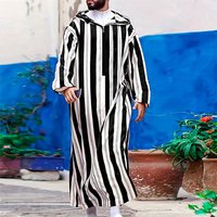 Elegant Islamic Embroidered Thobe – Lightweight Polyester Side Pockets Modest & Comfortable 